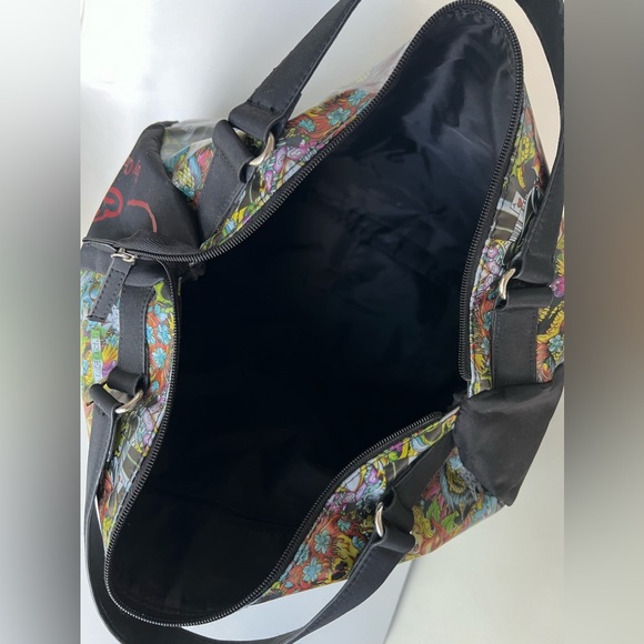 Ed Hardy by Christian Audigier Geisha True to My Love Skulls Tattoo Large Bag - Picture 8 of 16